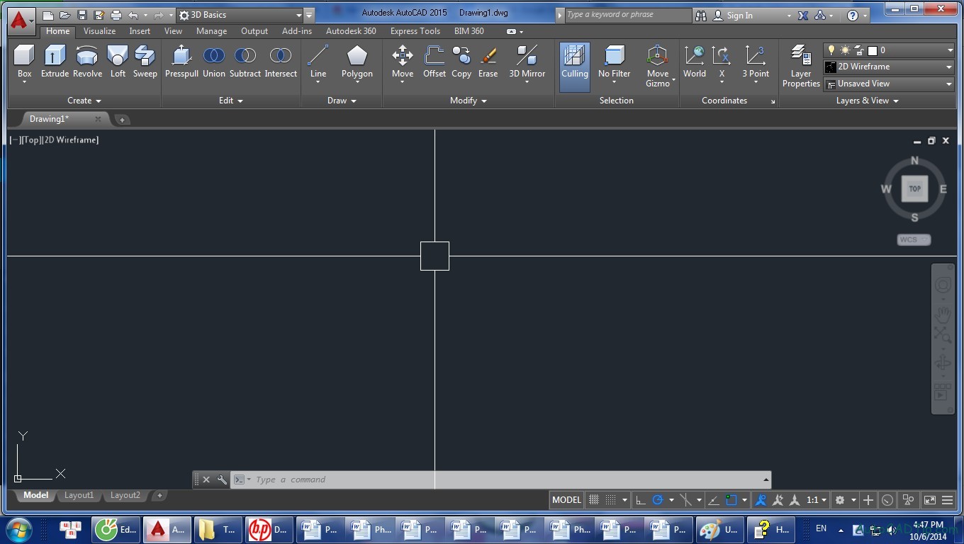 3D basics AutoCAD 2015 interface
