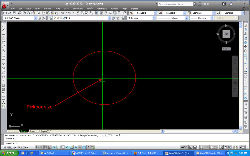 Cursor's pickbox size in AutoCAD after modify