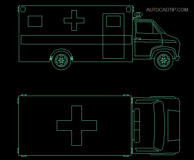 Ambulance block in the AutoCAD library