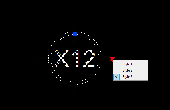 Axis name symbol dynamic block with visibility feature in the AutoCAD