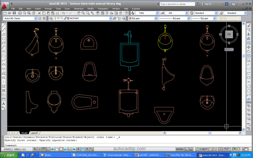 some funiture toilet AutoCAD block library as bidet