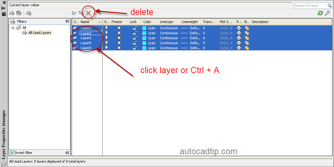 deltacad delete within layers