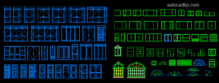 Download some block door and window for AutoCAD drawing.
