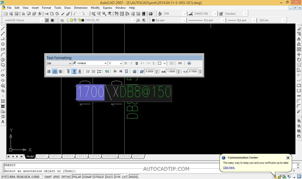 Help to Insert letters to add text upper dimension in autocad