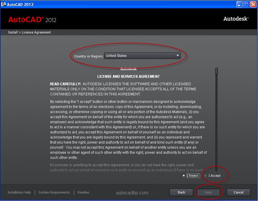 Install AutoCAD 2012