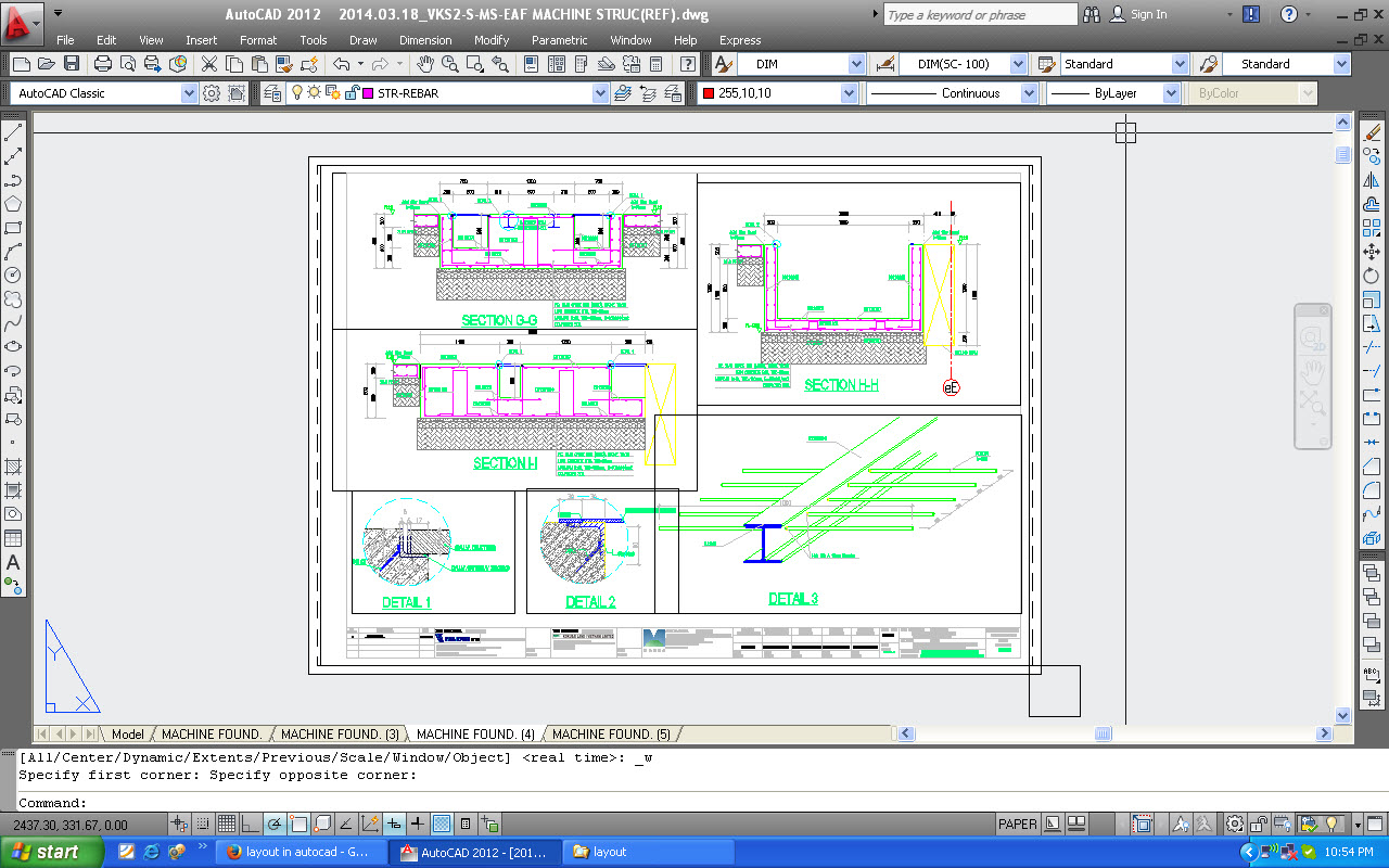 Show drawing by Layout in AutoCAD