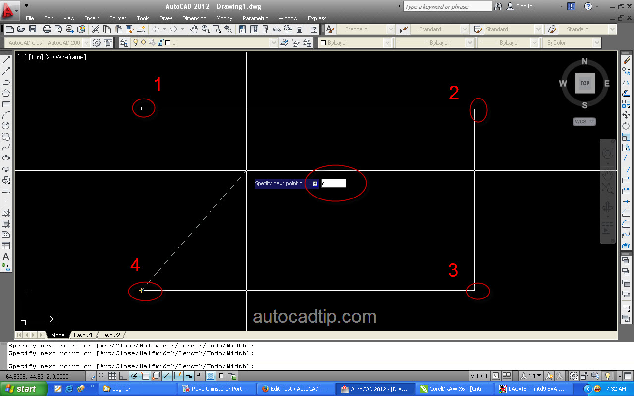 How to use line command in AutoCAD