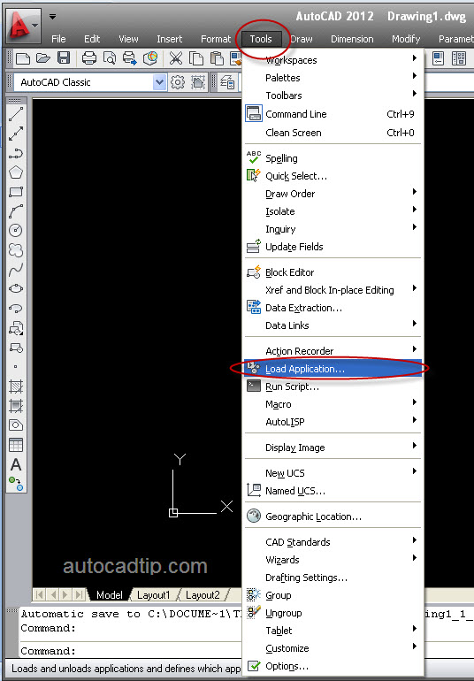 Tutorial for choose LOAD APPLICATION feature in AutoCAD