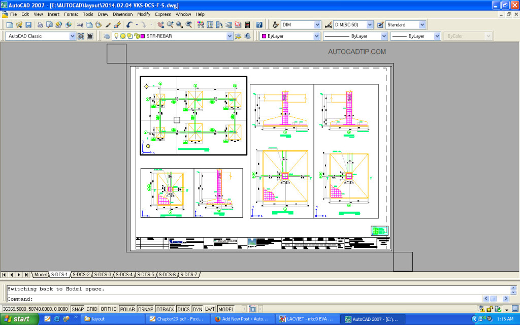 This is model space in layout AutoCAD