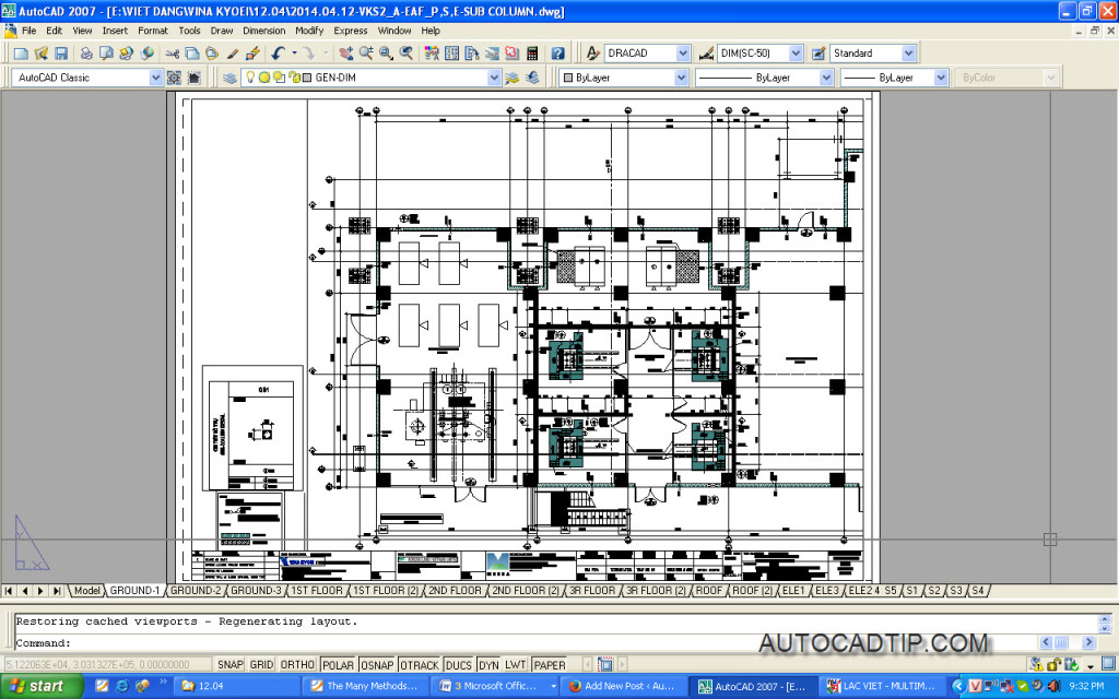 Object of layer is showed paper space AutoCAD