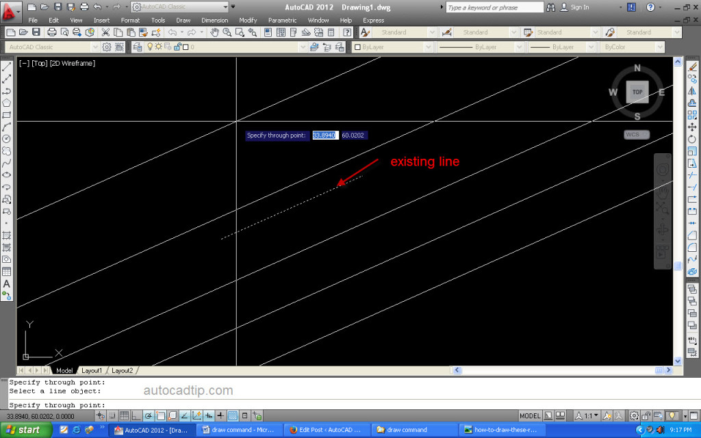 There is a tutorial to draw xlines with offset option in AutoCAD
