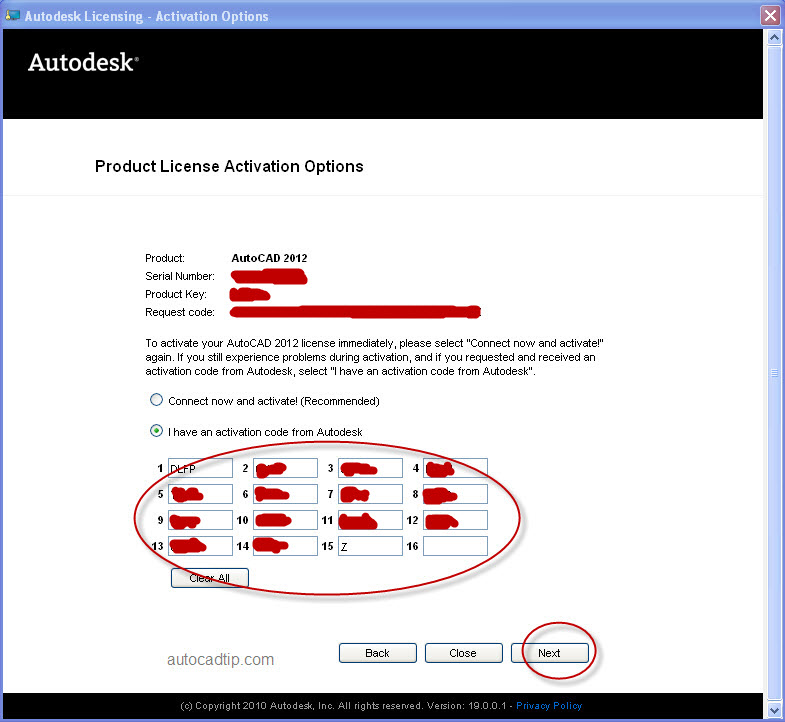 autocad 2012 activation error