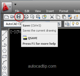 Help to save drawing in AutoCAD 2012 by save icon