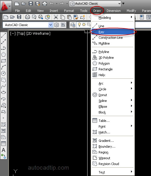 To give a tutorial to you start ray command in AutoCAD