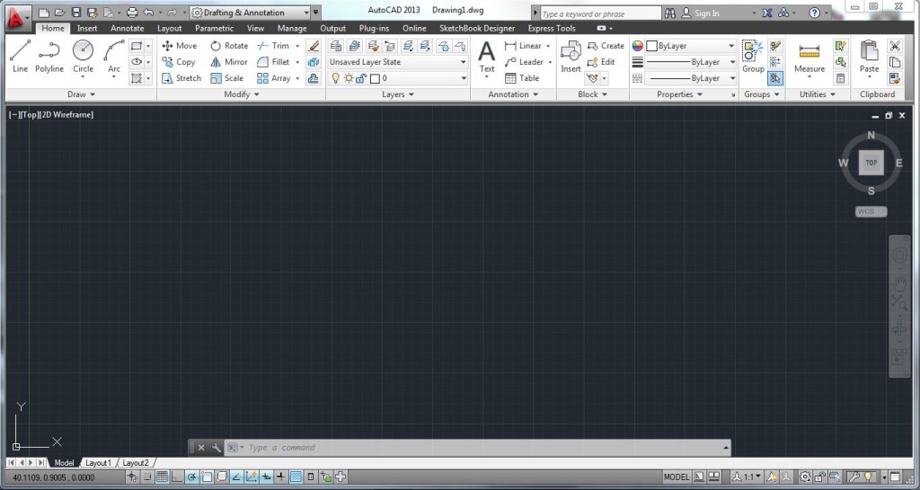 Surface AutoCAD 2013 is working
