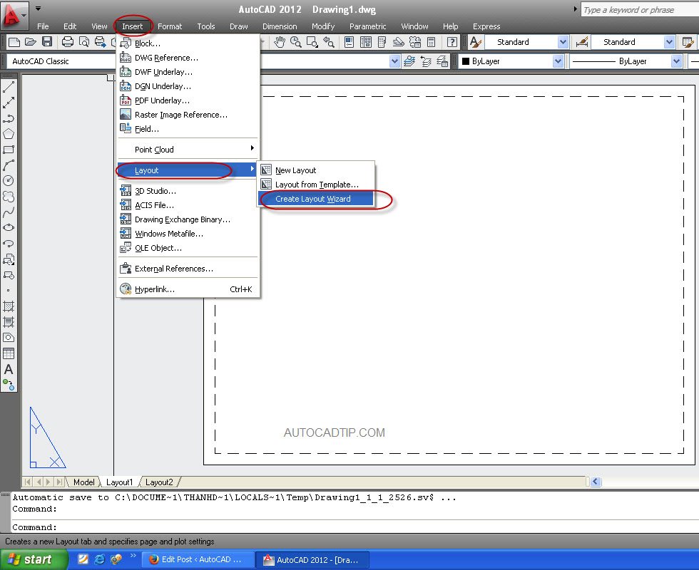 Use wizard feature in INSERT on toolbar in AutoCAD.