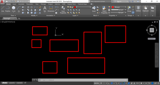How to create rectangle or square in AutoCAD?