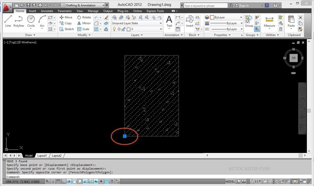 How to change base point in dynamic block AutoCAD
