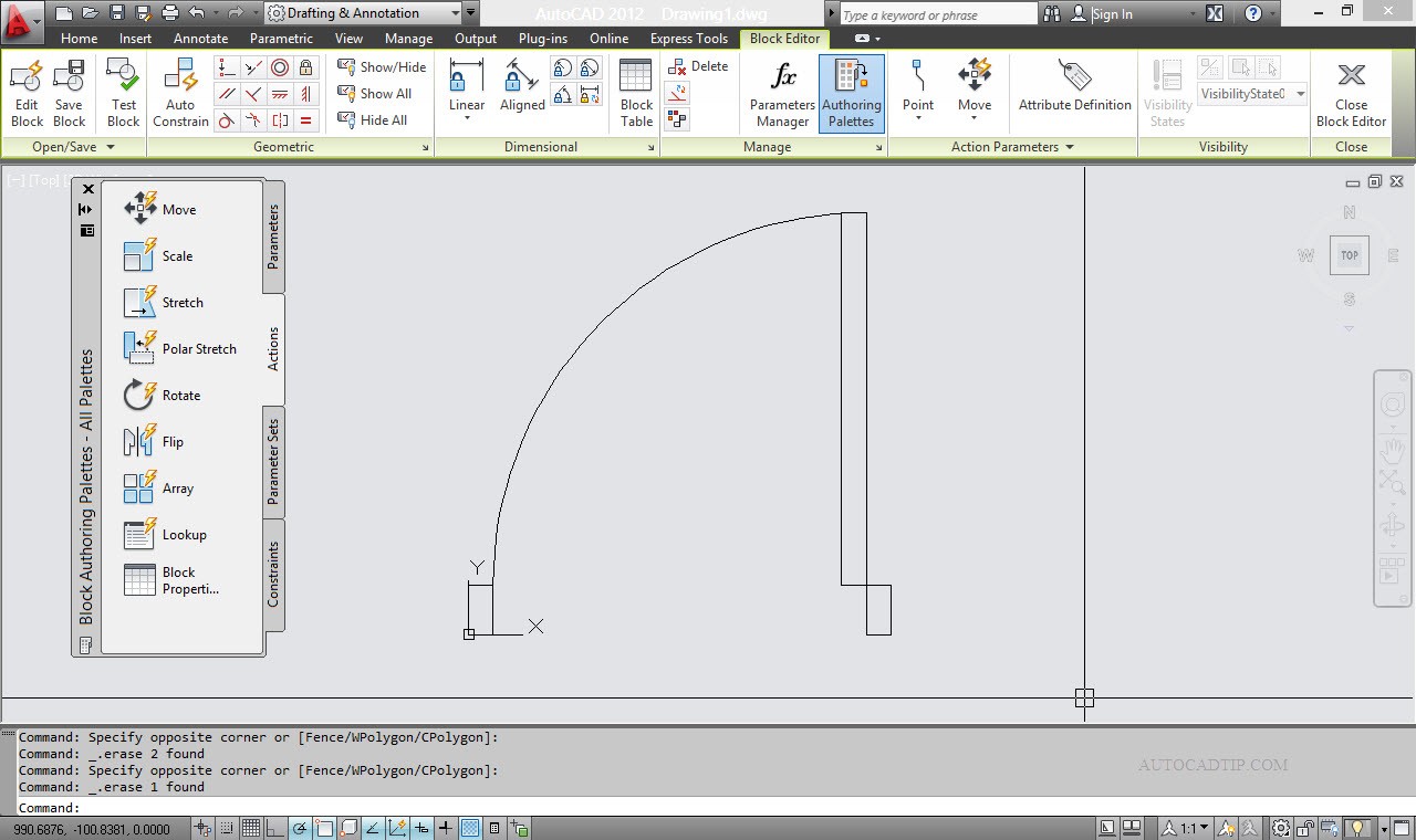 This is Block Editor interface in AutoCAD