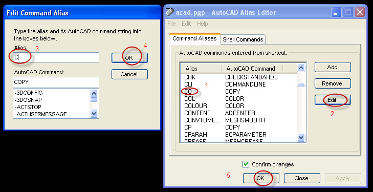 This is a tutorial to change copy by edit command Alias AutoCAD.