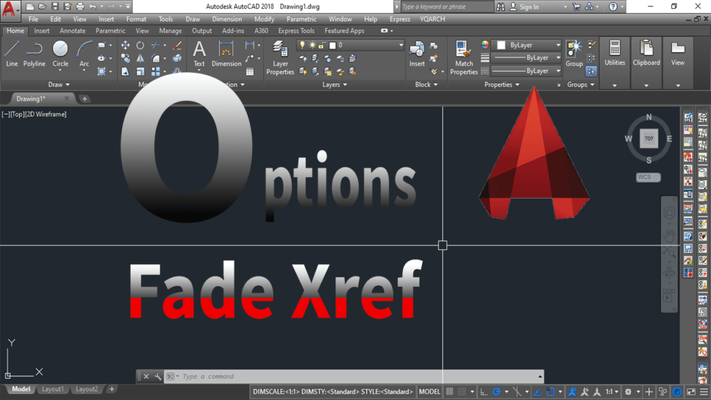 How to change fade a xref in AutoCAD?