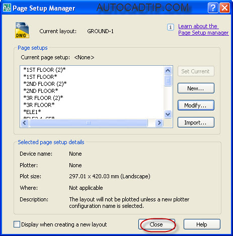 Image of page setup manager