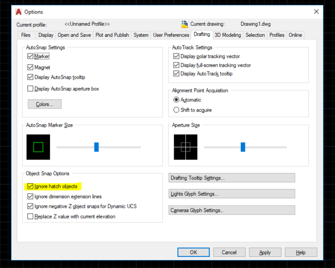 how-to-turn-off-snap-to-hatch-in-autocad-2018-and-later-versions