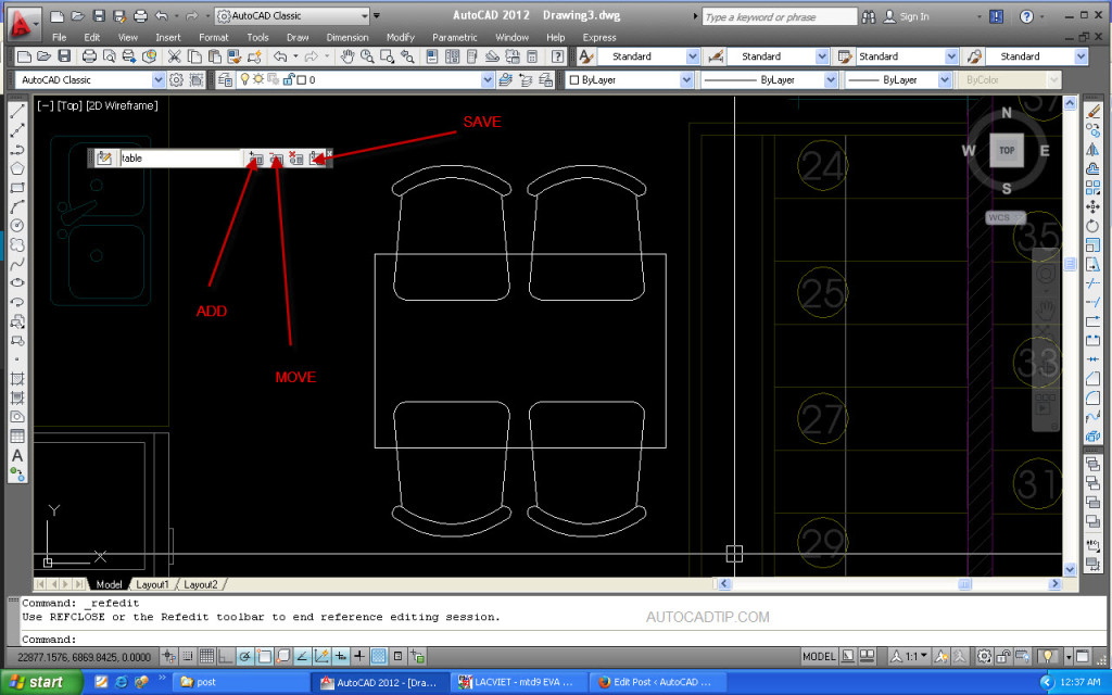 This is a the Edit block in-place workplace in AutoCAD.
