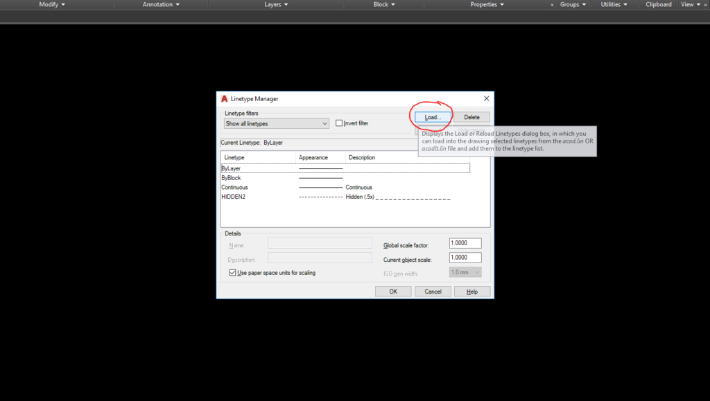 How to load a Linetype in AutoCAD 2023?