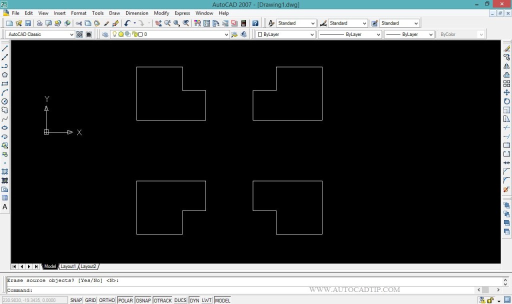 Mirror command tutorial in AutoCAD