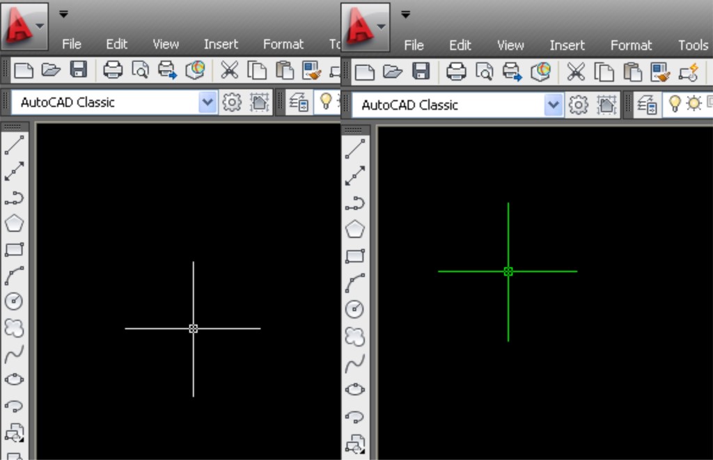 Modify cursor's color in AutoCAD by OPTION command.