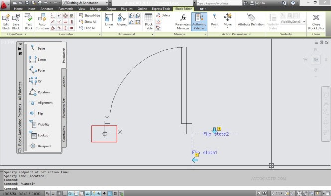 Flip Feature Dynamic Block Tutorial In Autocad