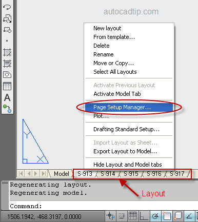Help to choose page setup manager in AutoCAD 2012