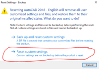 How to reset autocad to default