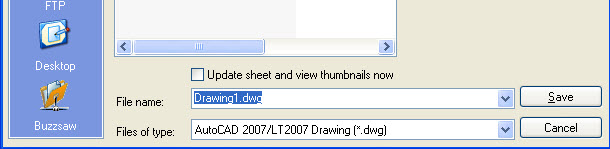 Save as drawing in AutoCAD with drawing save as dialog box