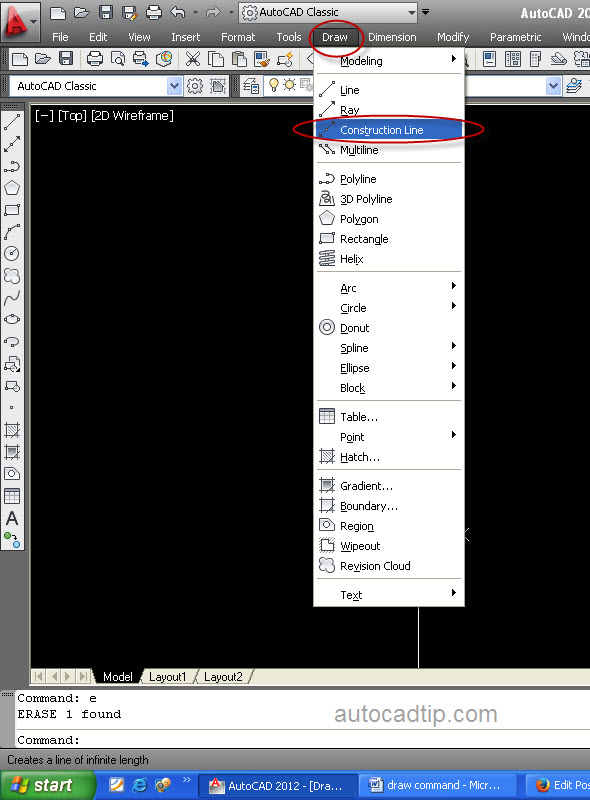 There is a help to start XLINE command in AutoCAD software.