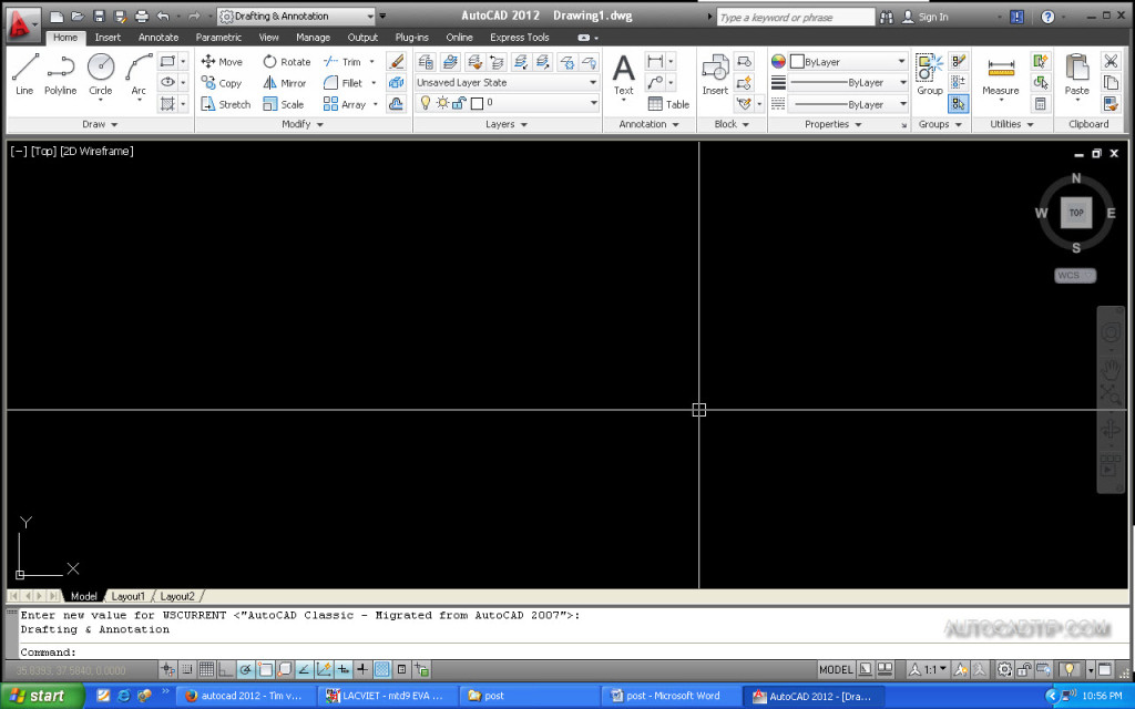 Surface AutoCAD 2012 when working