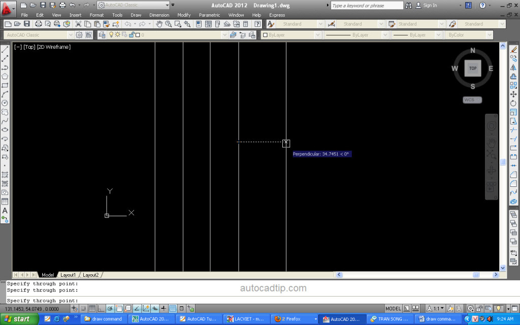 There is a tutorial to draw vertical xline in CAD software